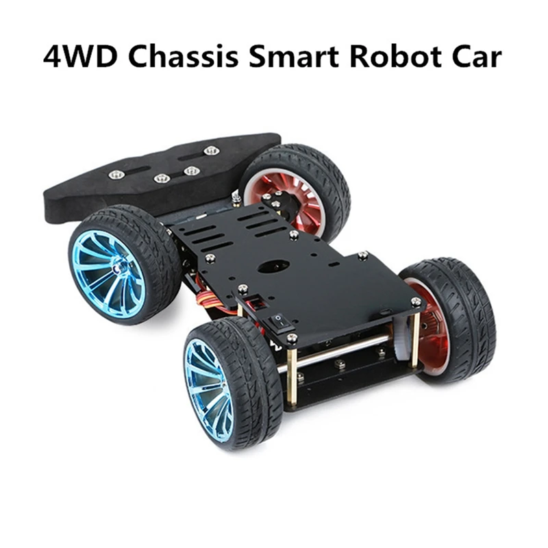 4 Wheel DIY Servo Robot Car 4WD Chassis Smart Car Replacement For Arduino Car Platform With Metal Servo Bearing Kit Gear Control