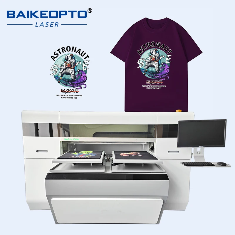 User-Friendly Digital Textile DTG Printing Machine Dual Work Bench Direct On Clothes T-shirts Garment DTG Printer