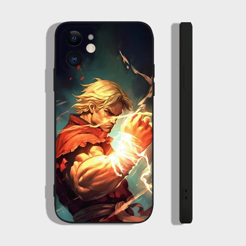 Capa de telefone Game S-Street F-Fighter-S para iPhone 14,13,12 Mini 11 Pro XR,X,XS,MAX 6S,7,8 Plus Capa de silicone preta macia