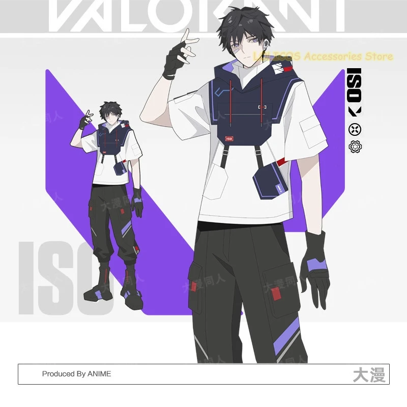 

Original Game Iso VALORANT Casual Summer Short Sleeve T-shirt Tee Tops Pants Daily Clothing Cosplay Costume Student