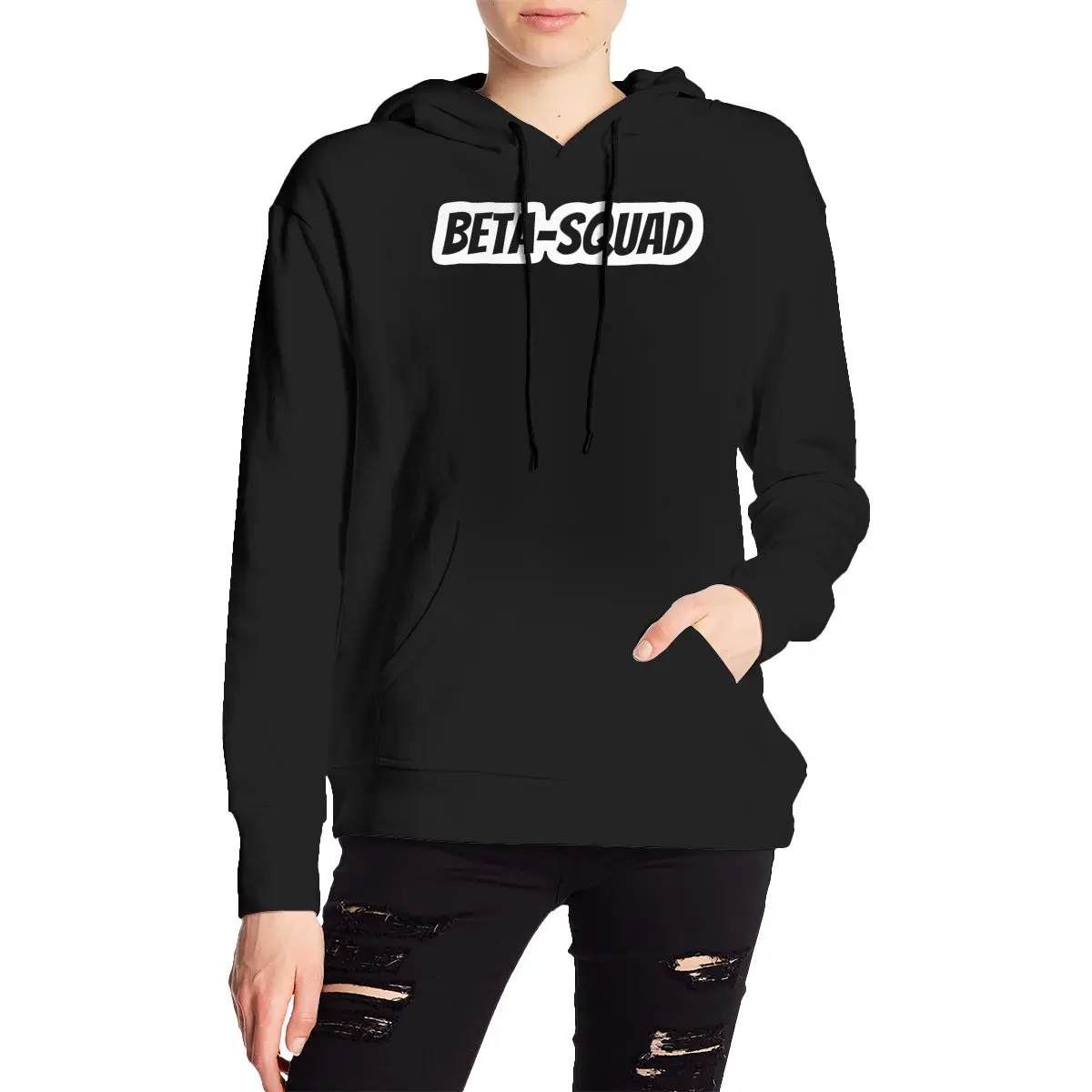 Sudadera con capucha Beta Squad Merch para mujer, corte holgado, estilo deportivo informal, con estampado gráfico