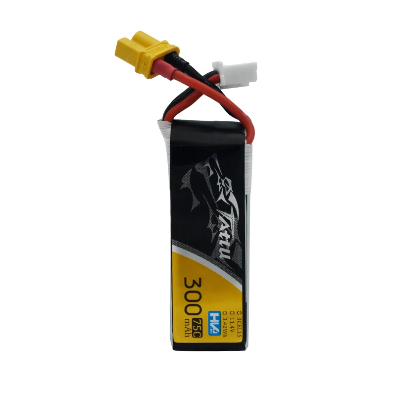 TATTU 11.4V Lipo Battery 300mAh 75C With XT30 Plug For RC FPV Airplane Quadcopter Helicopter Drone Parts 3S Battery