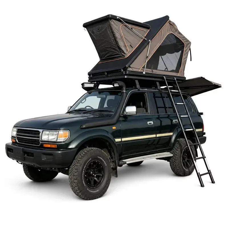 UV50+ Sun Protection Car Roof Top Tent 2-3 Person Hard Shell Pop Up Car Tent for American Truck Overlanding