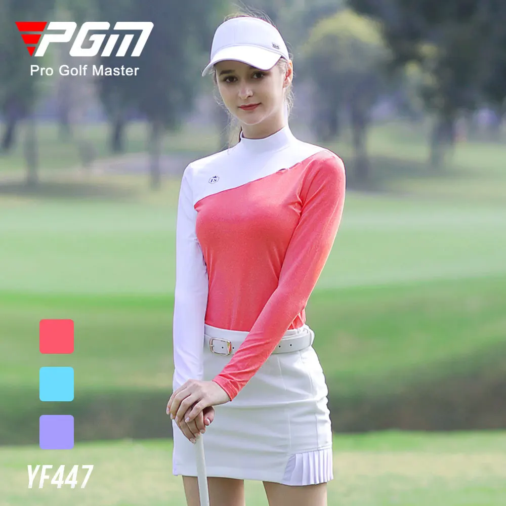 

PGM Golf Bottoming Shirt Ladies Long-sleeved Fashion T-shirt Autumn And Winter Stretch Clothes Cold And Warm Stretch Clothes