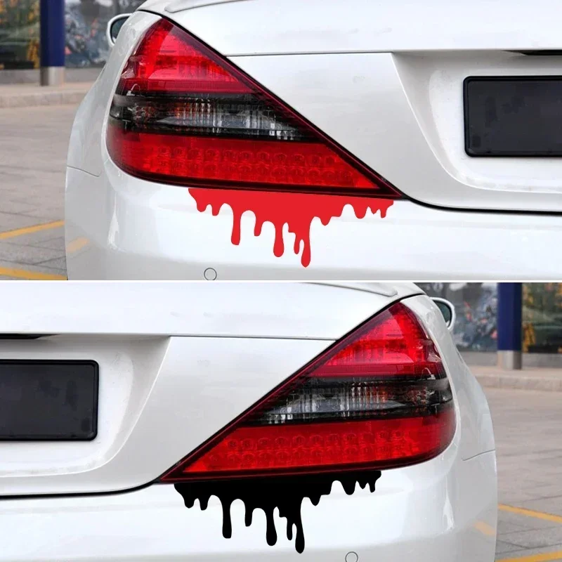 

Red Blood Drips Stickers Auto Halloween Theme Styling Decorative Glass Car Headlight Sticker Waterproof Bumper14cm*5cm