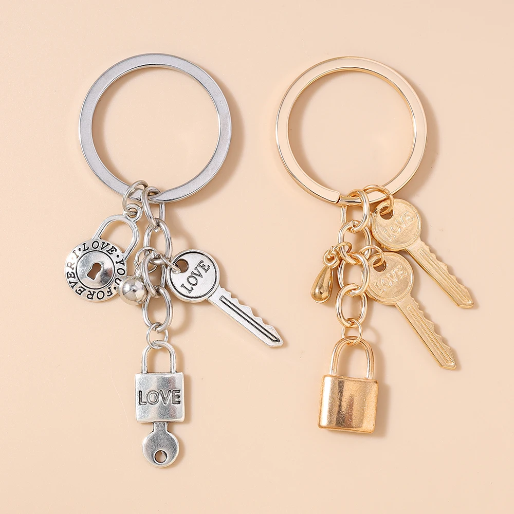 

Aihua Cute Ins Metal Love Heart Key Keychain Padlock Keyrings Handbag Pendant Key Chains For Women Girl Handmade Jewelry Gifts