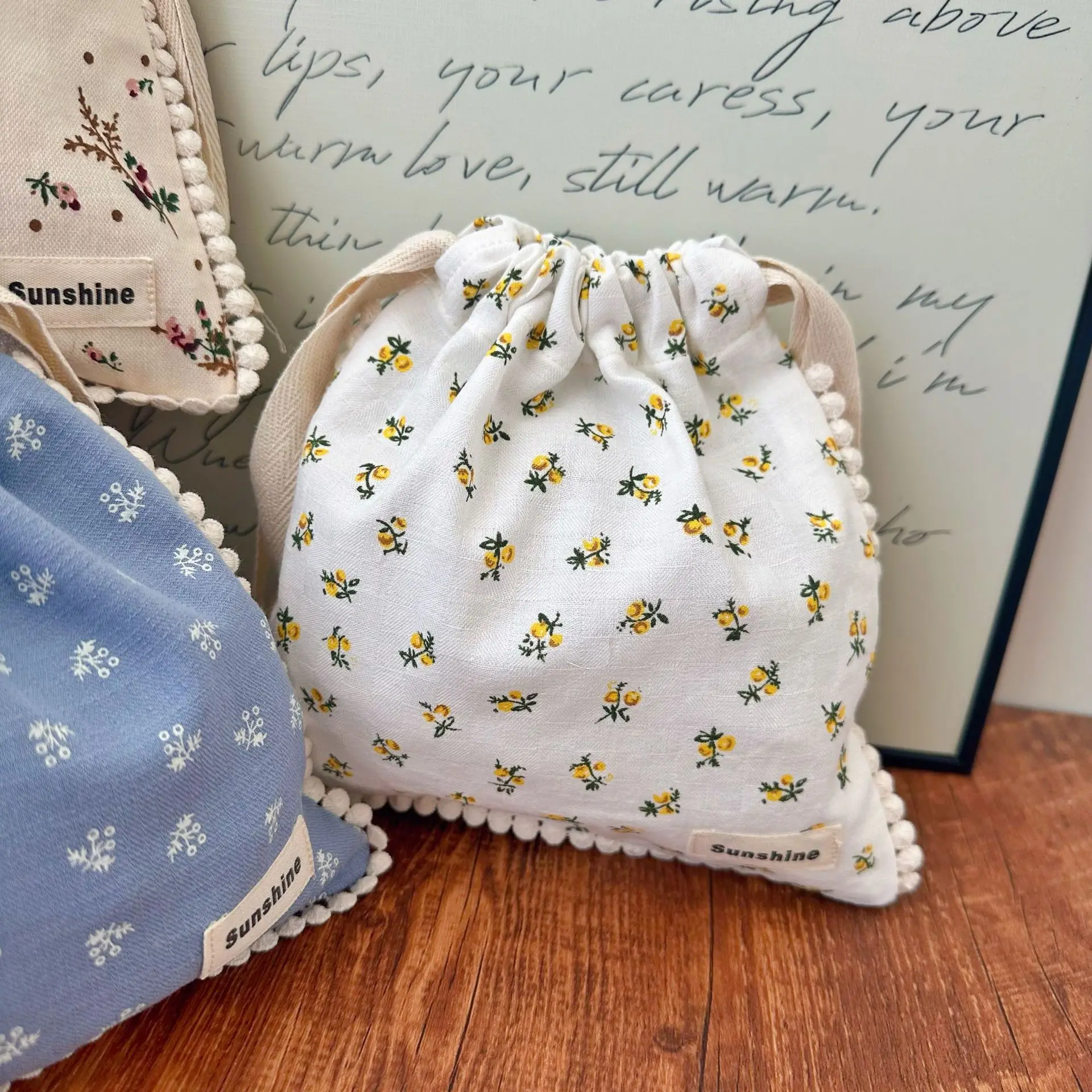 花柄リップスティックメイクアップバッグ、多機能収納ポケット付き、携帯用旅行雑貨整理収納バッグ、整理用防塵バッグ