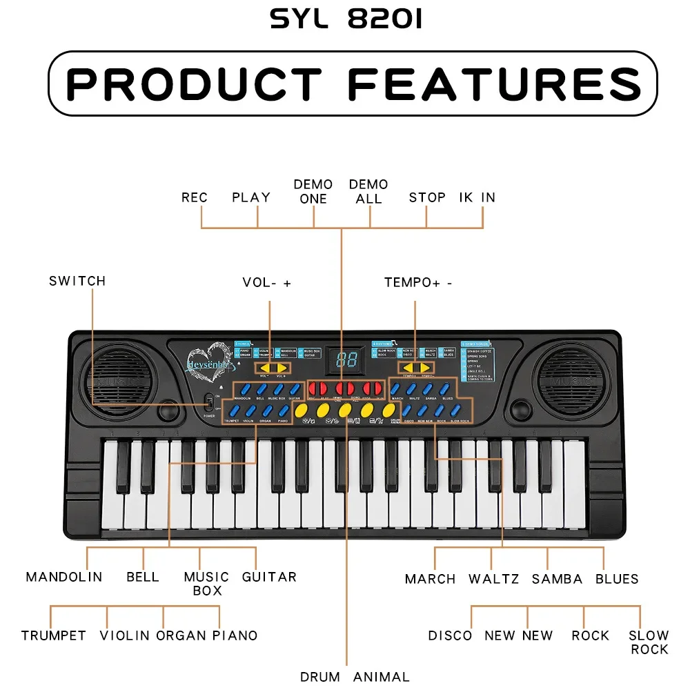 

Professional Midi Electronic Piano Kid Portable Electronic Piano Flexible Organ Musical Organ Teclado Infantil Musical Keyboard