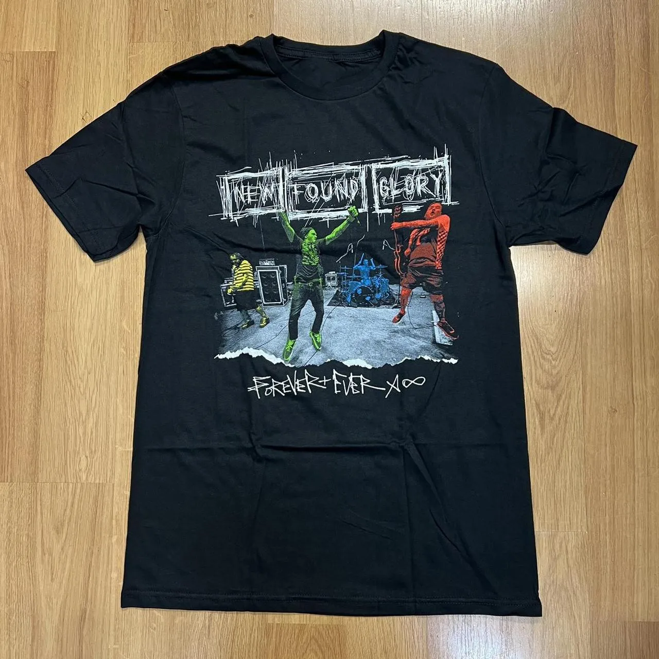 Rare New Found Glory Band Forever Ever Black Full Size Tee Shirt OM776