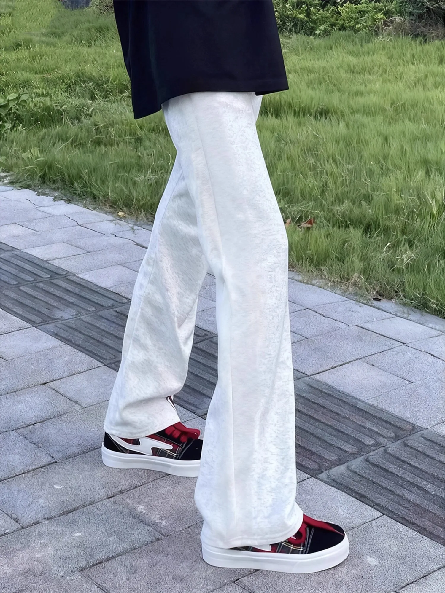 

Floral ey Curved Blade Sweatpants Men's Autumn Winter Fce Casual Sports Pants Cleanfit Straight Leg Micro Flare