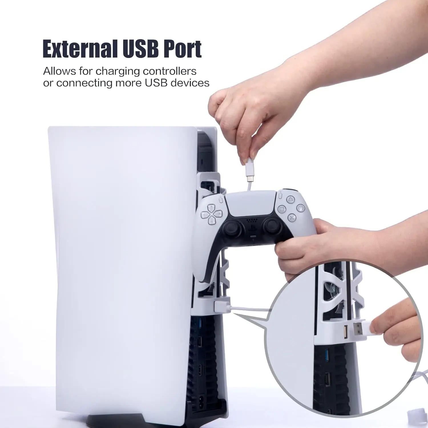 2025 Neue PS5-Lüfter für PlayStation 5-Lüfter, PS5-Discs-Edition und Digital Edition mit RGB-Beleuchtung und USB 3.0-Anschluss