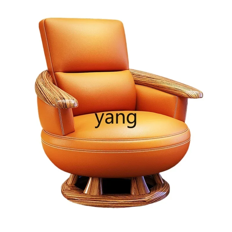 

lmm Modern New Chinese Rotating Leisure Chair Big Zebra Ugyen Wooden Padded Armchair