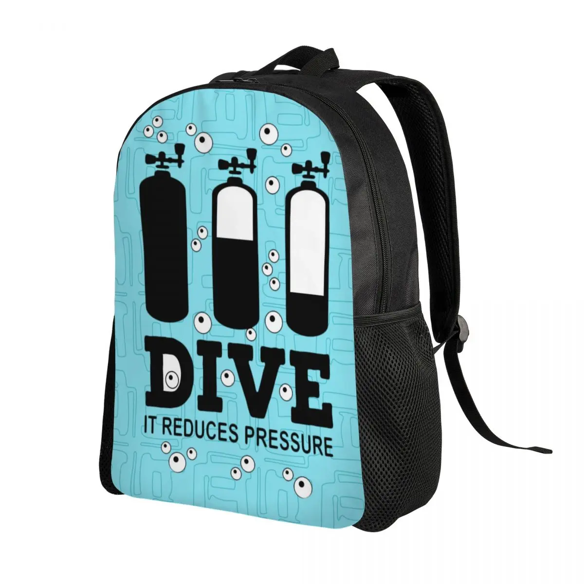 Scuba Diving Backpack for Women Men School College Student Bookbag Fits 15 Inch Laptop Dive Diver Quote Bags