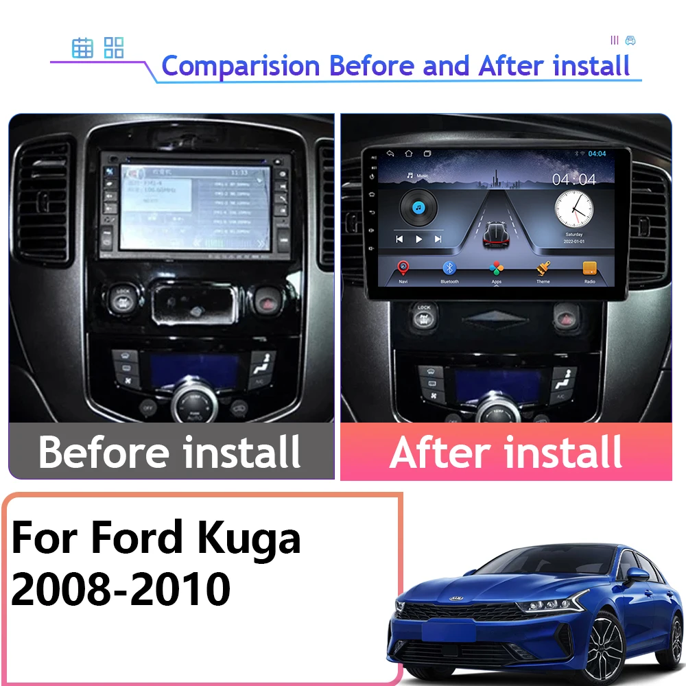 Car Radio For Ford Kuga 2008-2010 Android  Car DVD Auto Radio Stereo Head Unit Multimedia Player GPS Bluetooth 5G WIFI No 2din