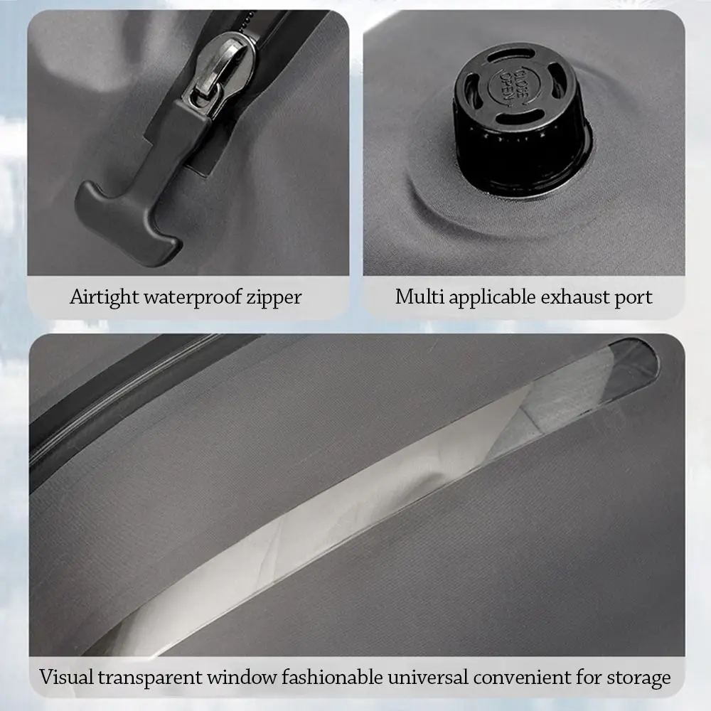 أكياس مكنسة قابلة لإعادة الاستخدام للسفر قابلة للطي الغبار فراغ ضغط حقيبة مقاوم للماء توفير المساحة الأمتعة فراغ حقيبة التخزين