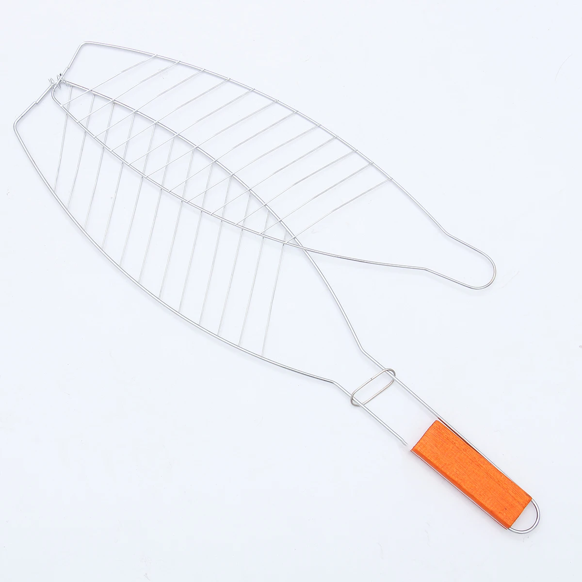

2 pcs Iron Wood Barbecue Grill Rack Non-Stick Mesh Clip For Fish Steak Chicken Outdoor Camping Bbq Tool Storage Compact