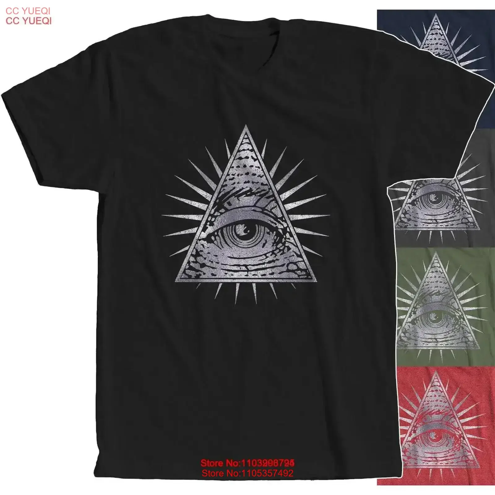 Eye of Providence Distressed T Shirt vintage Washed Breathable Unisex Stretched Stylish designer clothes Versatile Comfortable
