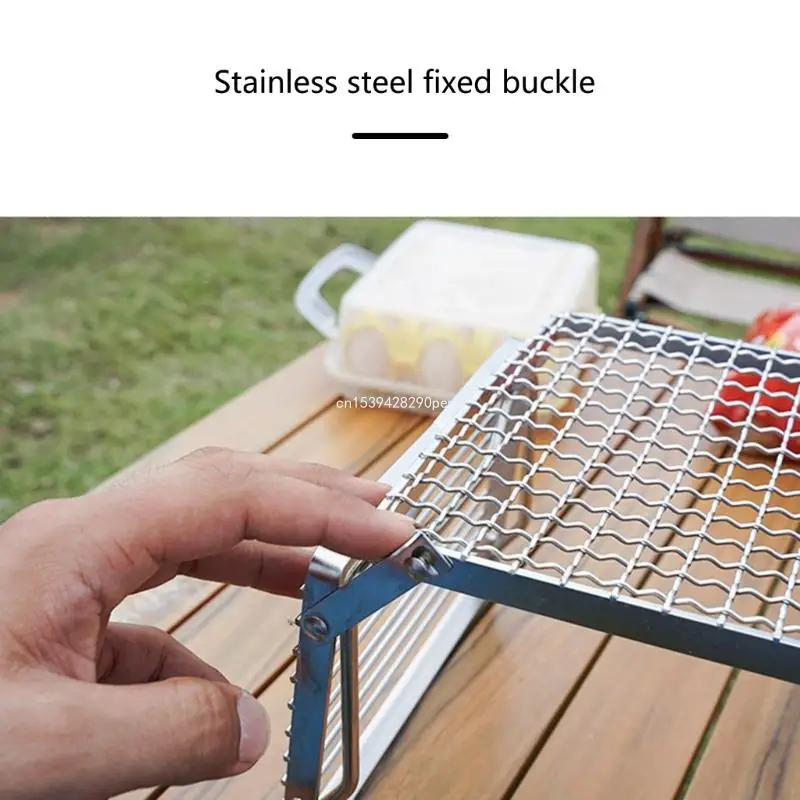 Folding Campfires Grills Stainsless Steel Campfires Cooking Rack Grills Stove Stand for Outdoor Campings Hikings Easy to Use