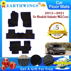 Fit For Mitsubishi Outlander MK3 ES LS 2013~2021 7 Seater 2017 2018 Car Floor Mats Carpets Panel Rugs Pads Auto Foot Accessories