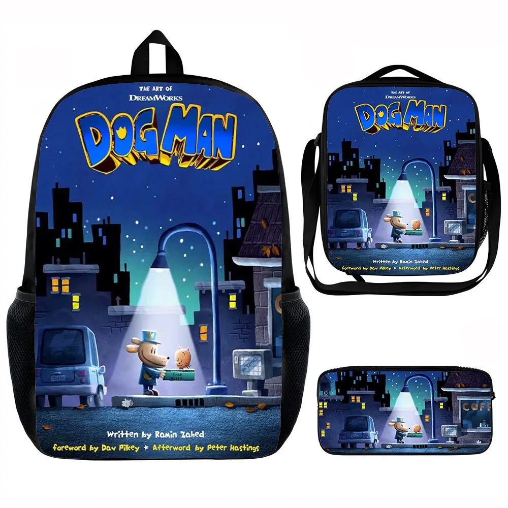 

Luxury Novelty Peculiar Funny Cool Dog Man 3D Print 3pcs/Set pupil School Bags Laptop Daypack Backpack Lunch bag Pencil Case