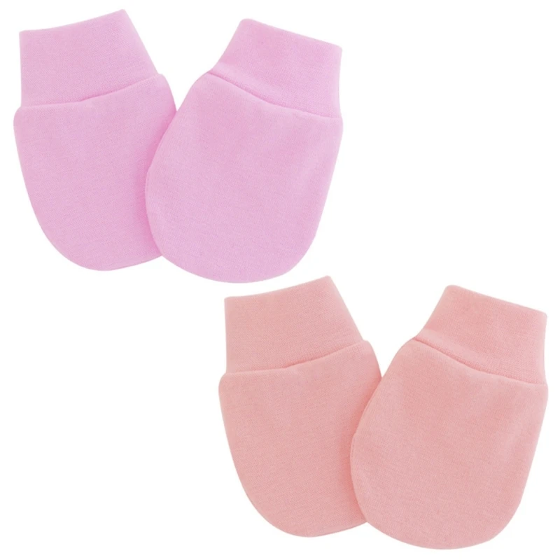 1 Pair Baby Anti Scratching Soft Cotton Gloves Newborn for Protection Face Scratch Hands Gloves Solid Color No Scratch M