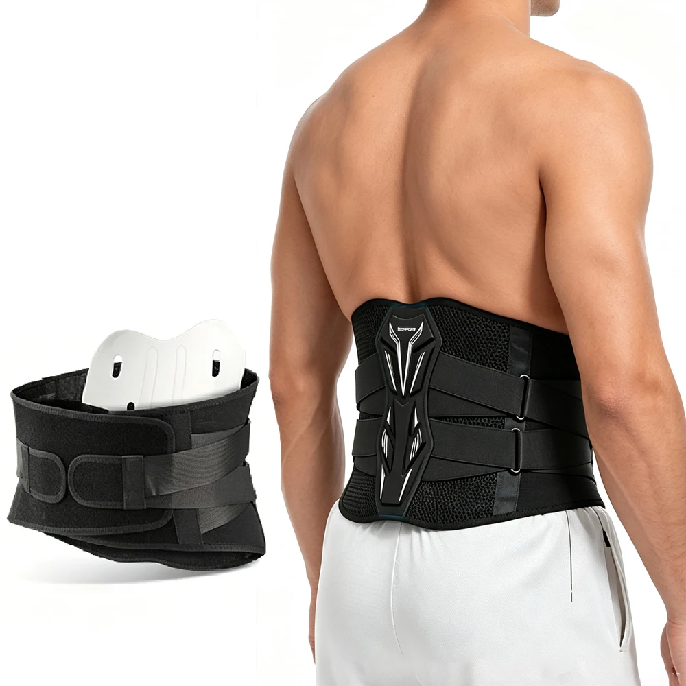 Ergonomic 3D Lumbar Support Belt with Side Spring Stays & Breathable Adjustment, Lower Back & Sciatica for Office, Weightlifting