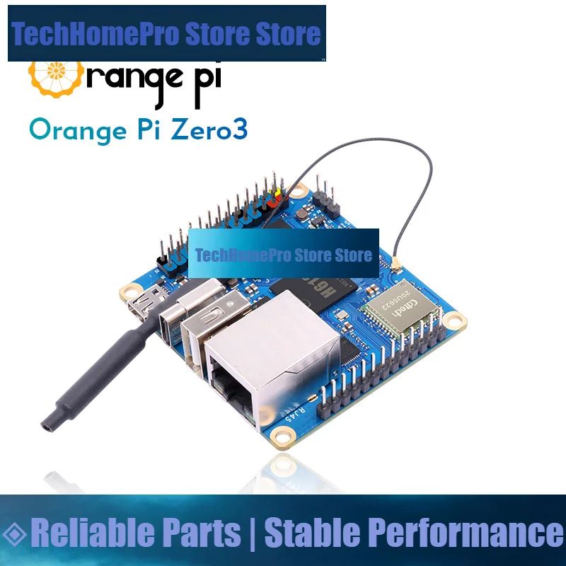 TechHP Orange Pi Zero 3 1GB Ram DDR4 Allwinner H618 WiFi5+Bluetooth5.0 Mini PC Development Board Orange Pi Zero3 Single Board Co