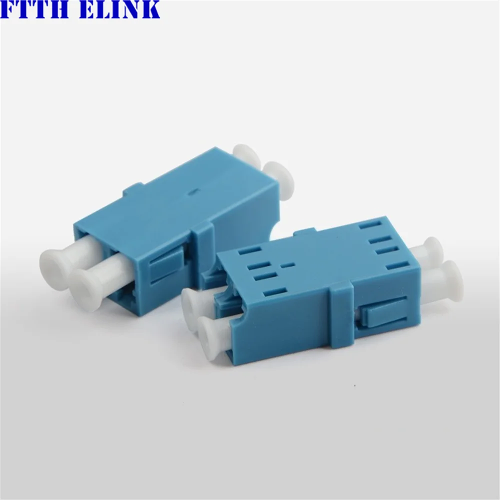 LC Adapter duplex quad flange plastsic clip SM OM3 MM flangeless optical fibre connector LC coupler SM IL 0.2dB FTTH ELINK 20pcs