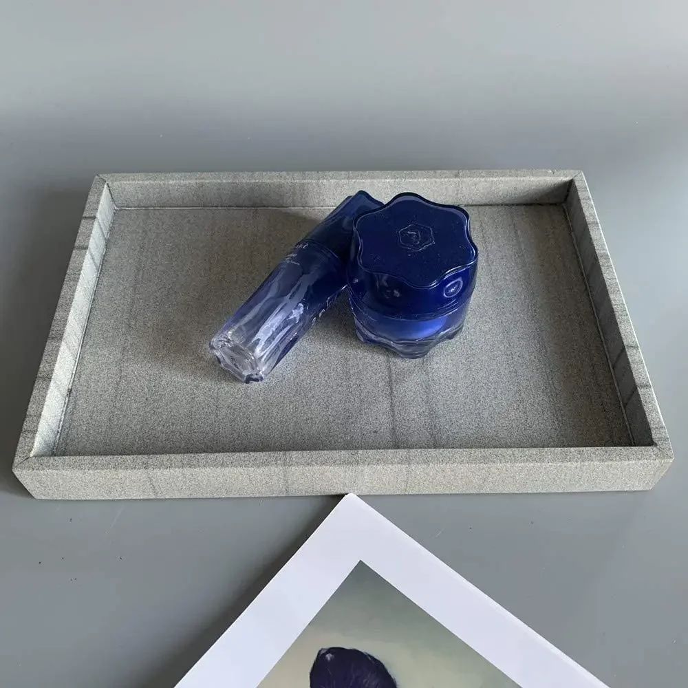 

1pc 30x20x3cm Natural Marble Rectangle Luxury Vanity Tray Stone Organizer for Bathroom/Kitchen/Coffeeshop