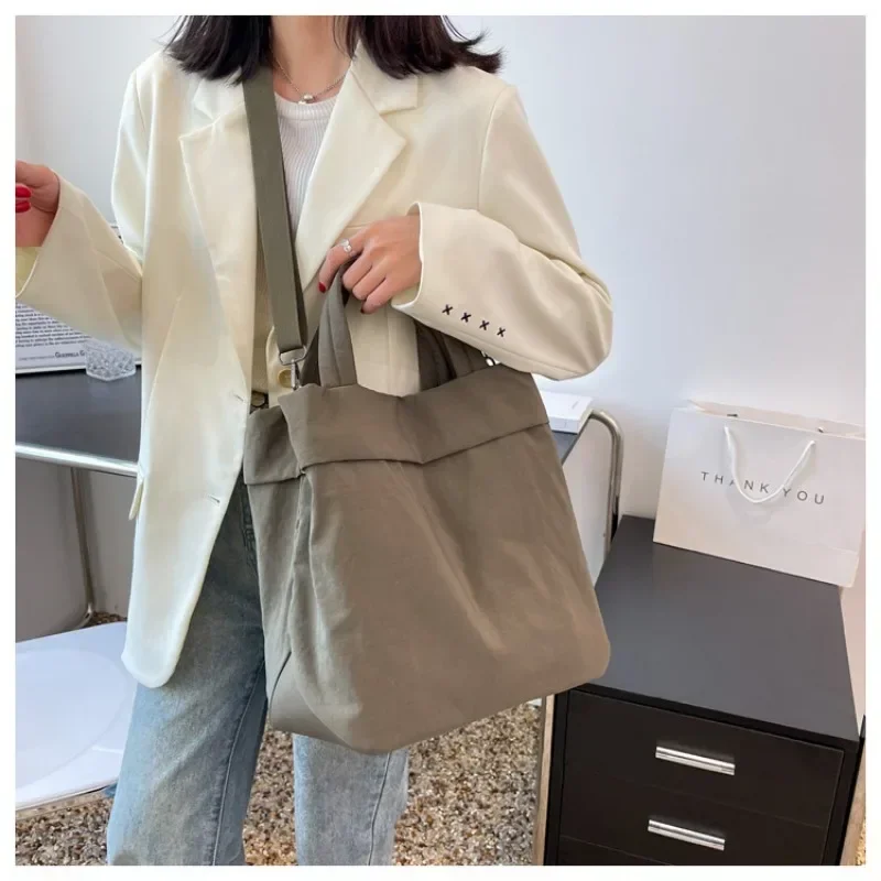 

Canvas Bag Large Capacity New Simple Foreign Style Handheld Shoulder Fashion Casual Crossbody Bag