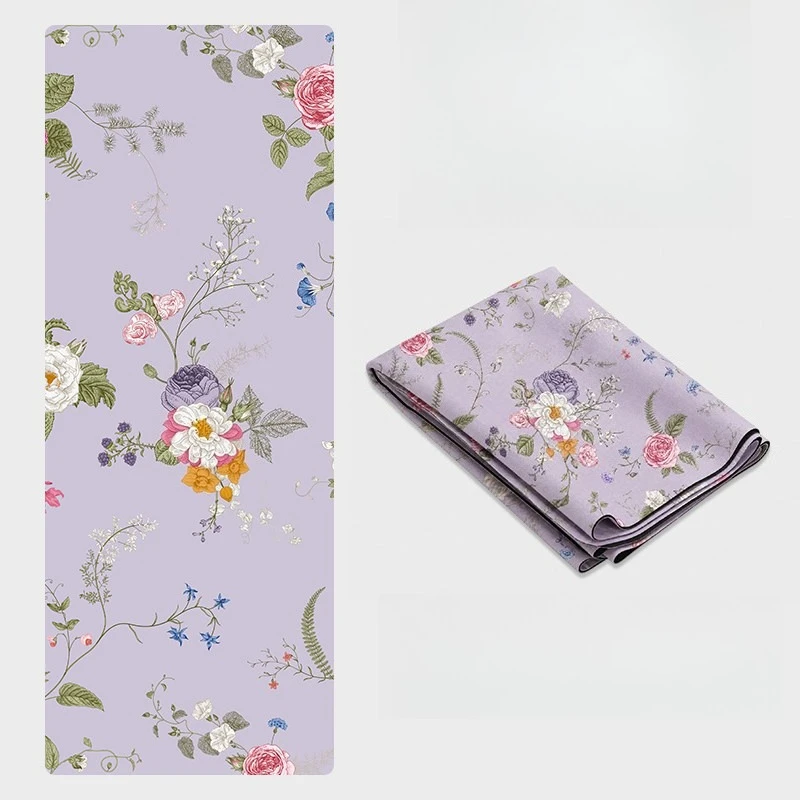 1.5mm Natural Rubber Yoga Towel Foldable Portable Sweat Absorbent Non Slip Thin Travel Fitness Mat Sound Insulation Exercise Mat