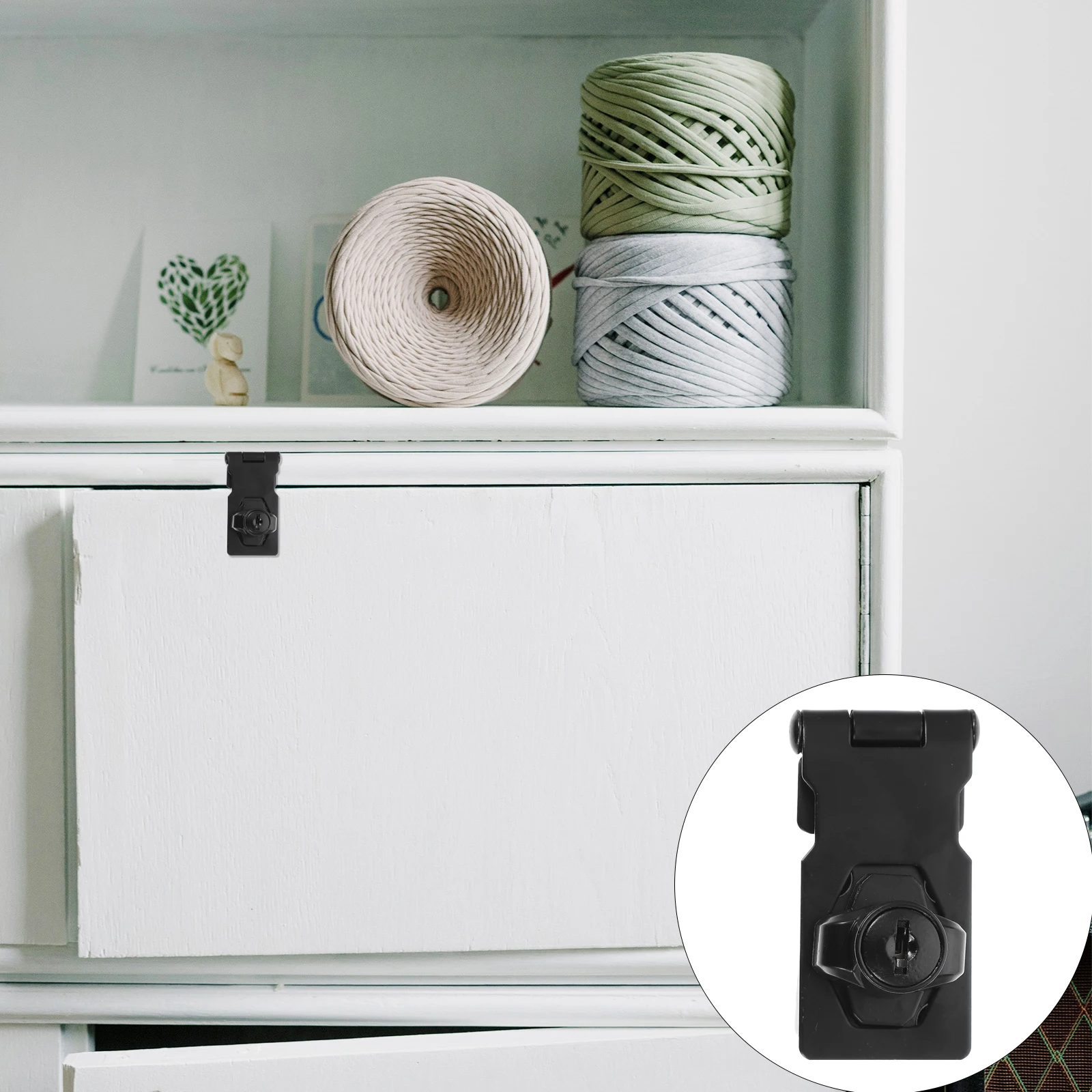 

1 Set Zinc Alloy Cabinet Buckle Lock Drawer Locks Showcase Furniture Latch Security Easy Install Hardware