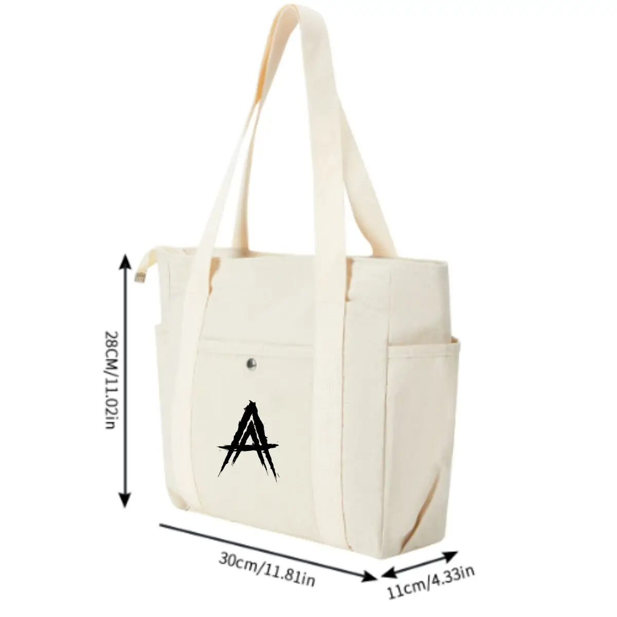 Big A Symbol Bold Women Canvas Shoulder Bag Fashion Simple Design Tote Bag