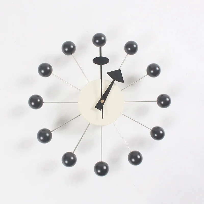 

Fashion black white clock background wall famous designer wall clock simple color ball clock children's room candy wall clock