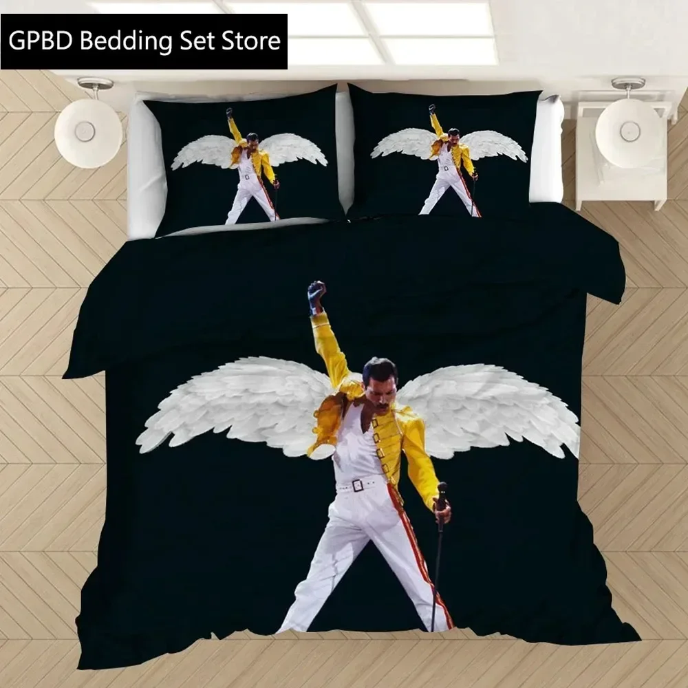 

Freddie Mercury 3D Printed Bedding Set Duvet Covers Pillowcases Comforter Bedding Set Bedclothes Bed Linen