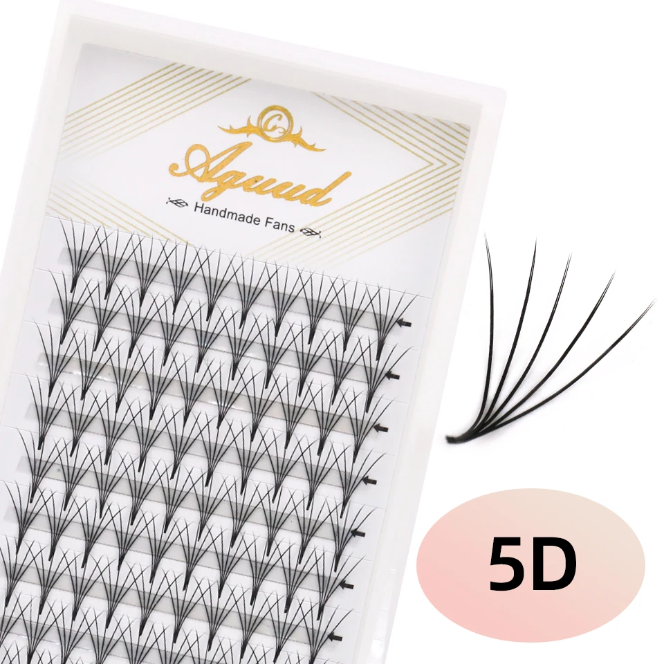 AGUUD Kamelien-Volumen-Wimpern, vorgefertigt, weich, doppelseitig, flach, 3D 4D 5D 6D, tiefschwarz, Wimpernverlängerung – Detail 13