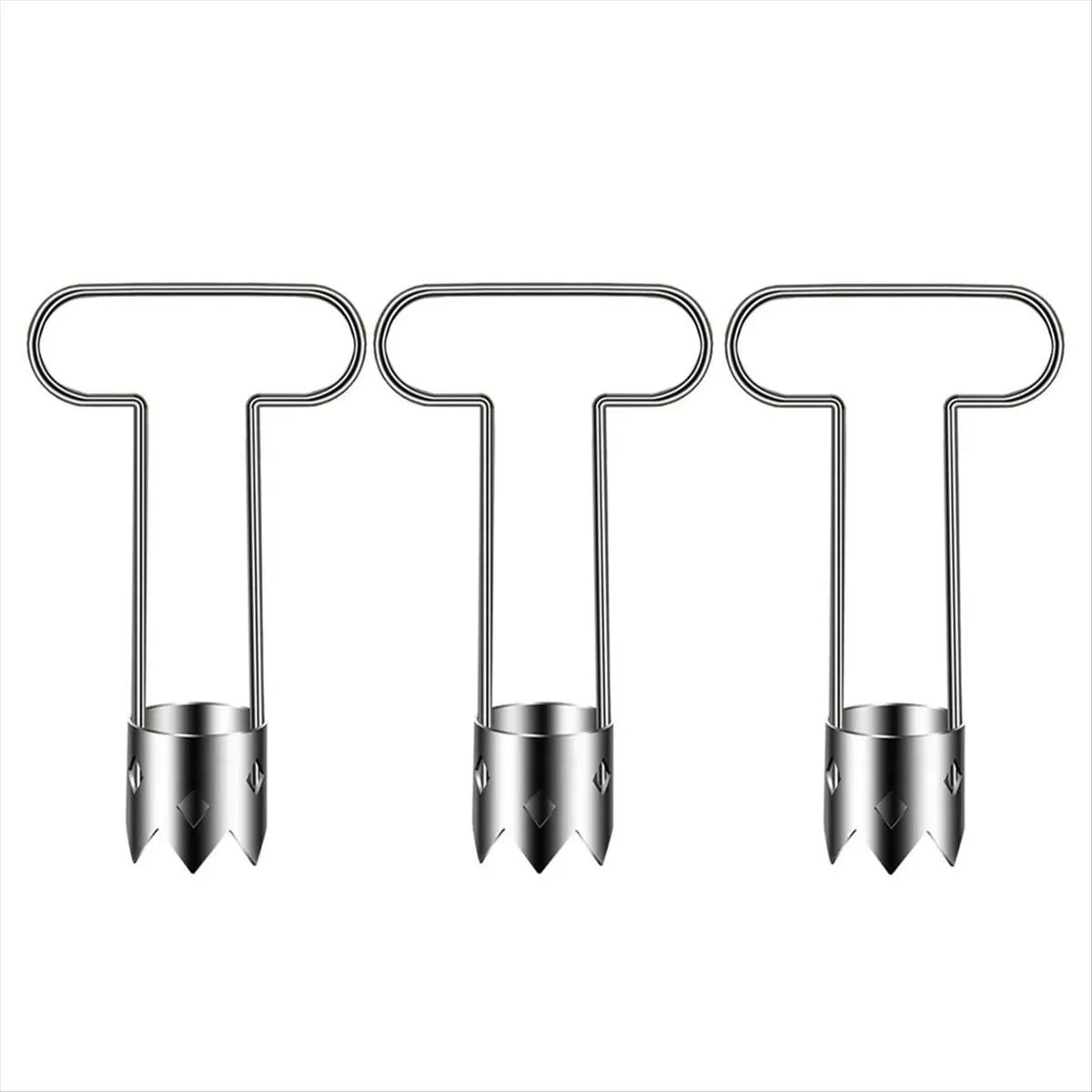 AA517~Red Bell Pepper Seed Corer,Universal Fruit and Vegetable Core Remover,Stainless Steel Pepper Corer Seed 3pcs