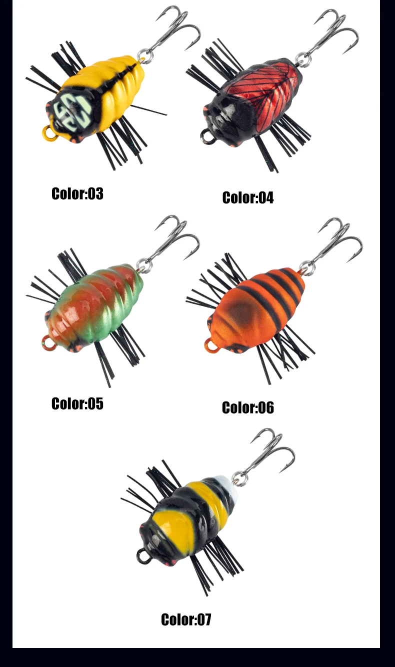 LEYDUN MicroBug Insekten-Angelköder, 20 mm, 1,4 g, 30 mm, 3,5 g, hochdichter Polyurethanschaum, schwimmende Topwater-Insektenköder-Wobbler – Detail 8