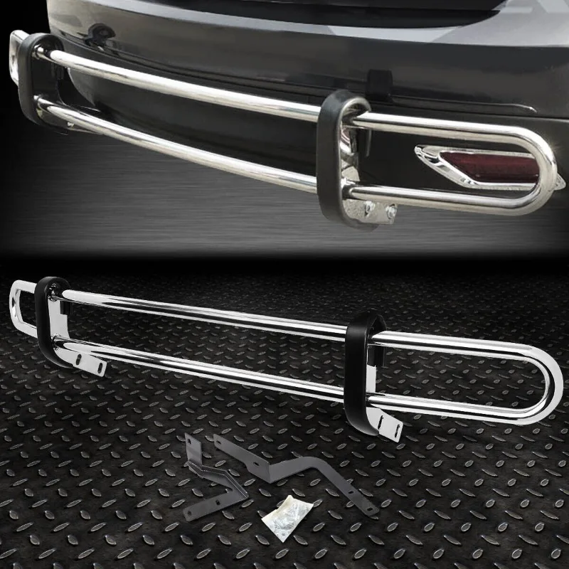 US FOR 07-11 HONDA CRV/CR-V STAINLESS STEEL DOUBLE BAR REAR BUMPER PROTECTOR GUARD