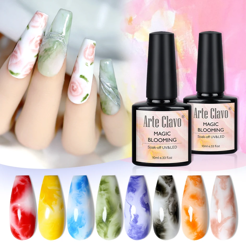 Arte Clavo 10ml Blooming Gel Blossom Gel Nail Art Transparent Smook Effect Nail Polish Blossom UV Polish Soak Off LED Nail Gel