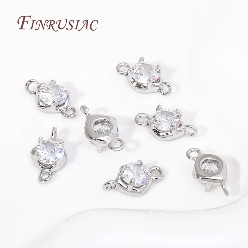 18K Gold Plated Zircon Crystal Decoration Connector Charms Accessories For Handmade DIY Women\'s Bracelet Earring Jewelry Making