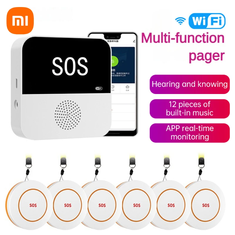 

Xiaomi WiFi Panic Button Elderly Pager Smart Call Real-time Monitoring SOS Emergency Alerting Button With 433mhz Home Alarm