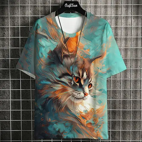 사무라이 고양이 티셔츠 남성용 여름 유행 일본 반팔 티셔츠 오버 사이즈 streetwear 캐주얼 운동복 남성 의류상의