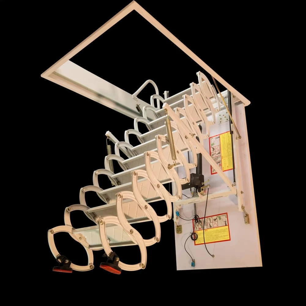 

Applicable to Morden Aluminium Folding Steel Automatic Electric Telescopic Loft Ladder