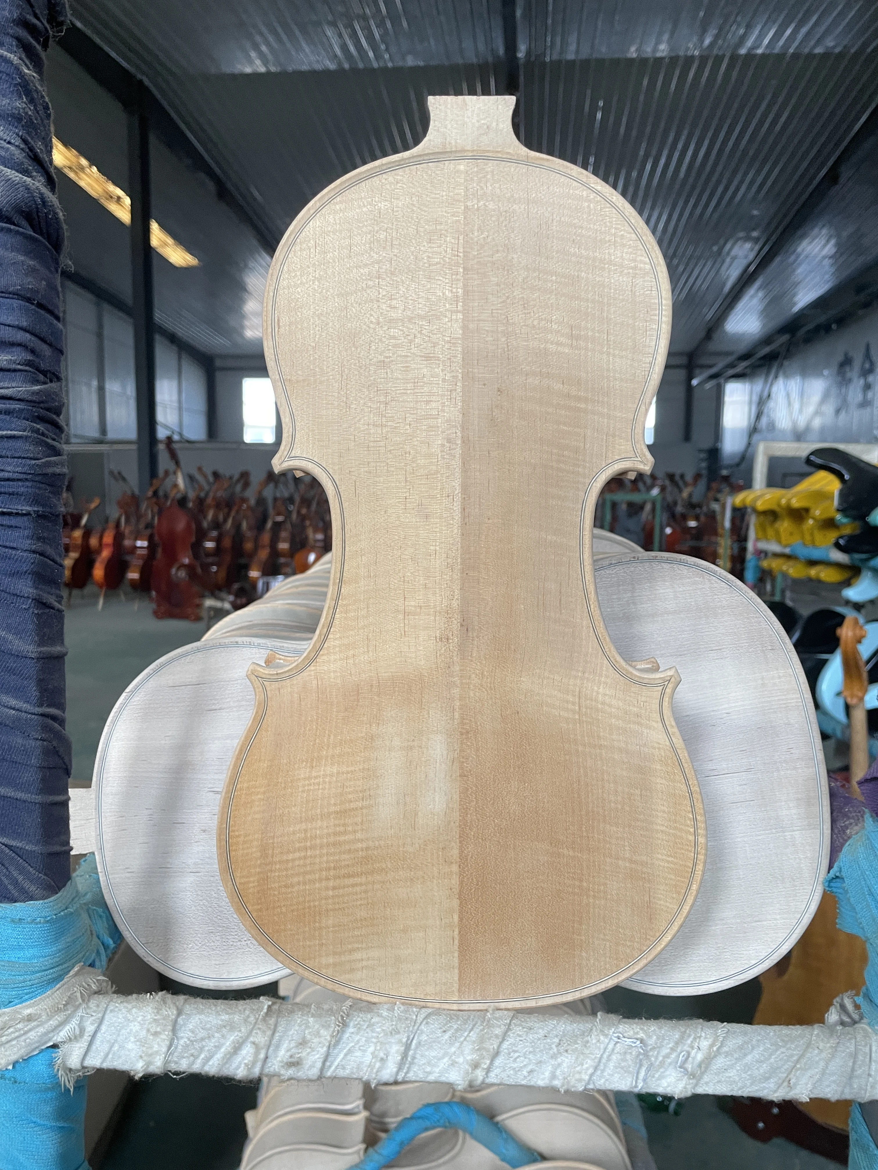 

White Finished Violin Body, Unpainted Violin, Upper Part, Made of European Maple and fir 4/4