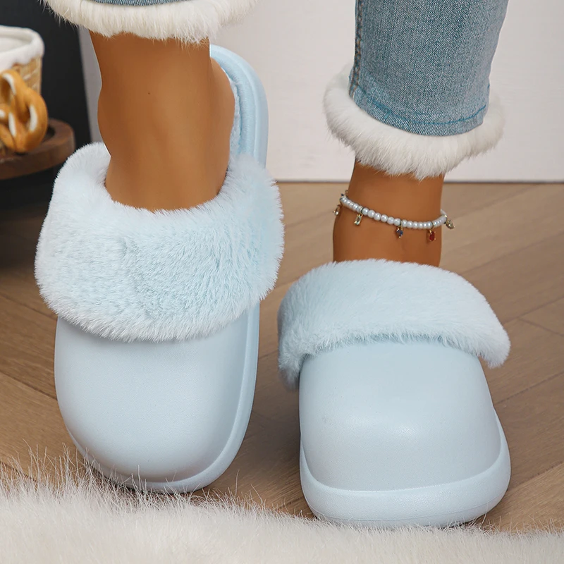 取り外し可能な豪華なスリッパ女性用軽量ノンスリップ屋内綿スリッパ女性キャンディーカラー厚い底ホームスライド女性
