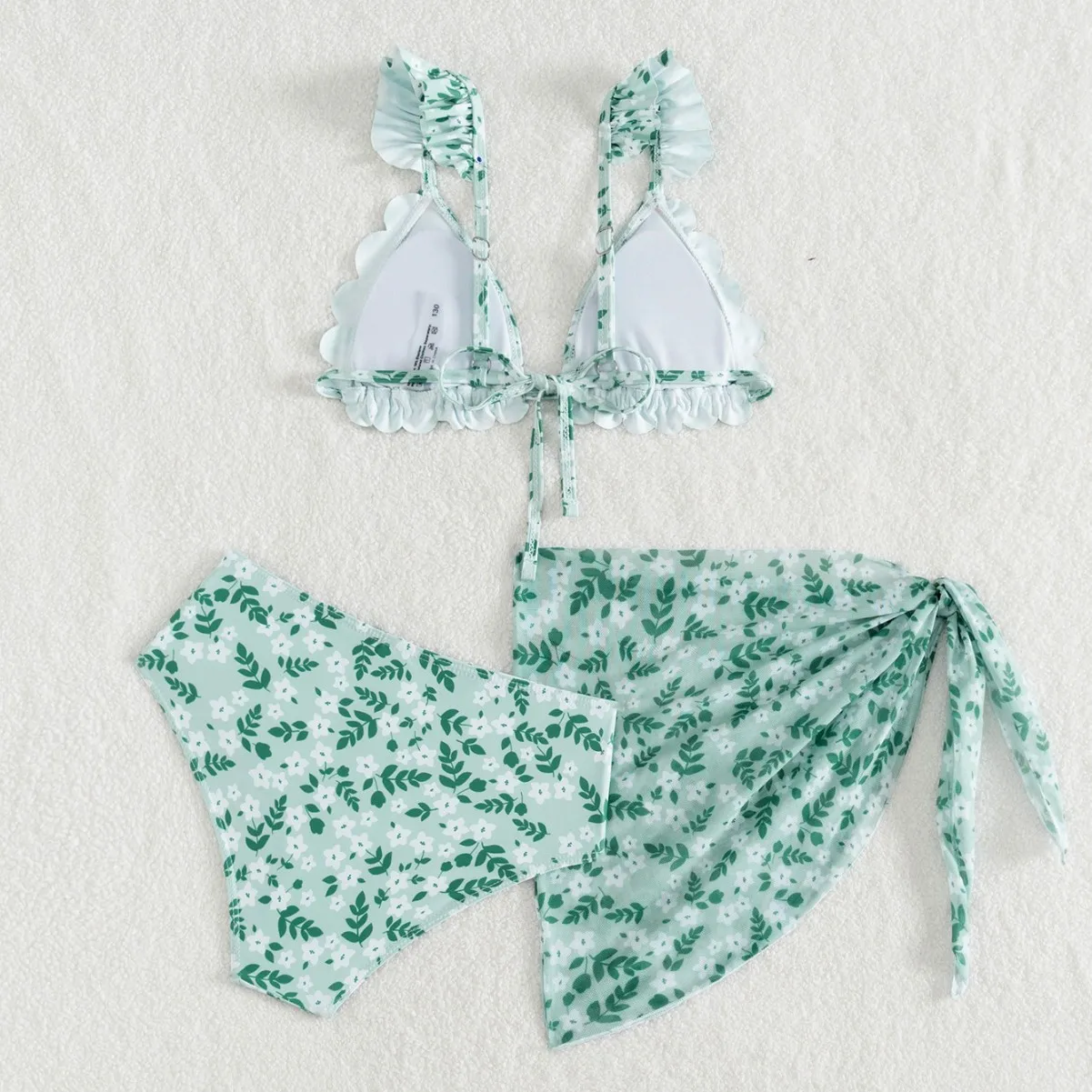 الفتيات 3 حزمة لطيف عالية الخصر بيكيني مجموعات الاطفال ملابس السباحة والتنانير 7-14 سنة ملابس سباحة للأطفال 2025 المراهقين فتاة هدب Athing دعوى