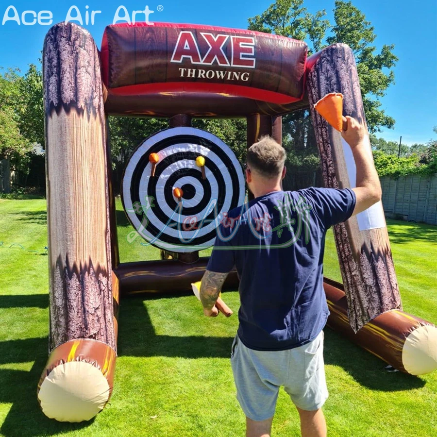 Custom Inflatable Axe Targets with 10 PCS Oxford Axe Throwing Darts for Competition or Family Gathering and Birthday Gifts