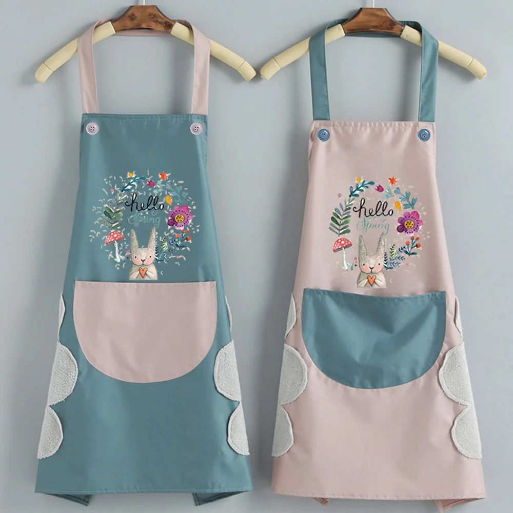 Aprons for Woman Kitchen Apron Household Apron for Kitchen Accessories Oil-Proof Baking  Waterproof Wipeable Kitchen Apron