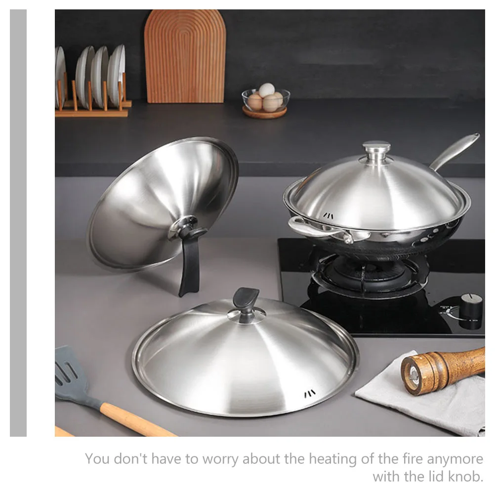 

Pan Lid Thickened Stainless Steel Pot Universal for Pans Pots Non-magnetic Frying